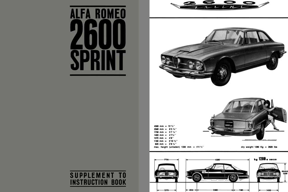 Alfa Romeo 1966 - Alfa Romeo 2600 Sprint Supplement to Instruction Book
