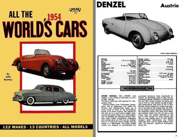 All The World's Cars 1954 - 122 Makes - 13 Countries - All Models by John Bentley