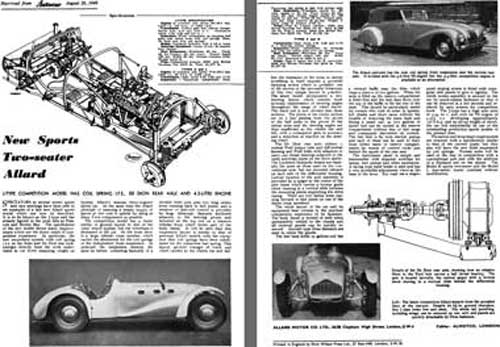 Allard 1949 - 1949 Allard New Sports Two-Seater Allard - Reprint from Autocar