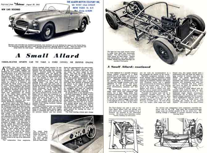 Allard 1952 (3 Seater Sports Car) - The Autocar August 29,1952 - A Small Allard