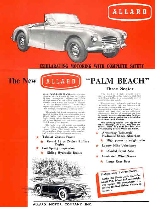 Palm Beach 3 Seater 1952 Allard - The New Allard Palm Beach Three Seater