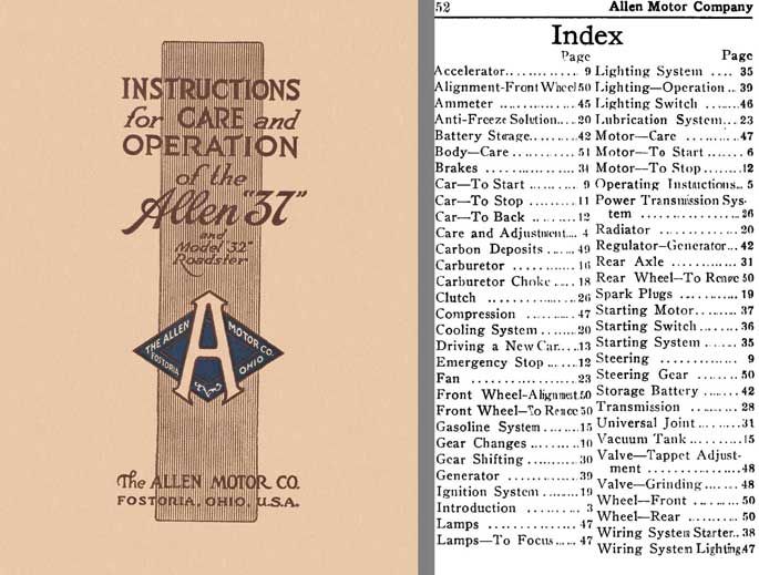Allen 1916 - Instruction for the Care and Operation of Allen 37