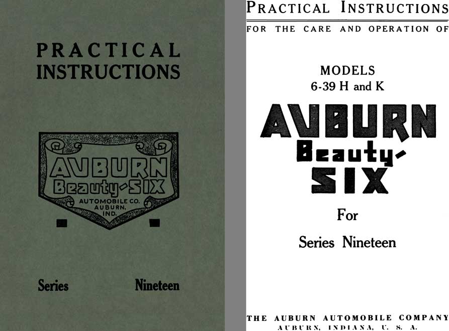 Auburn 1919 - Practical Instructions Auburn Beauty-Six Series Nineteen