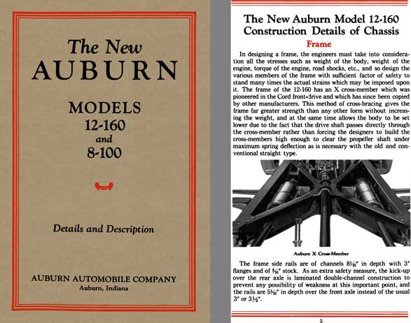 Auburn 1932 - The New Auburn Models 12-160 and 8-100 Details and Description