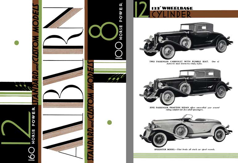 Auburn 1933 - Auburn 12 160hp & Auburn 8 100 hp Standard and Custom Models