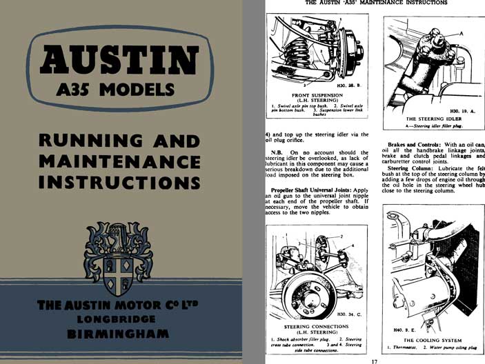 Austin 1957 - Austin A35 Models Running and Maintenance Instructions Manual 3rd Edition