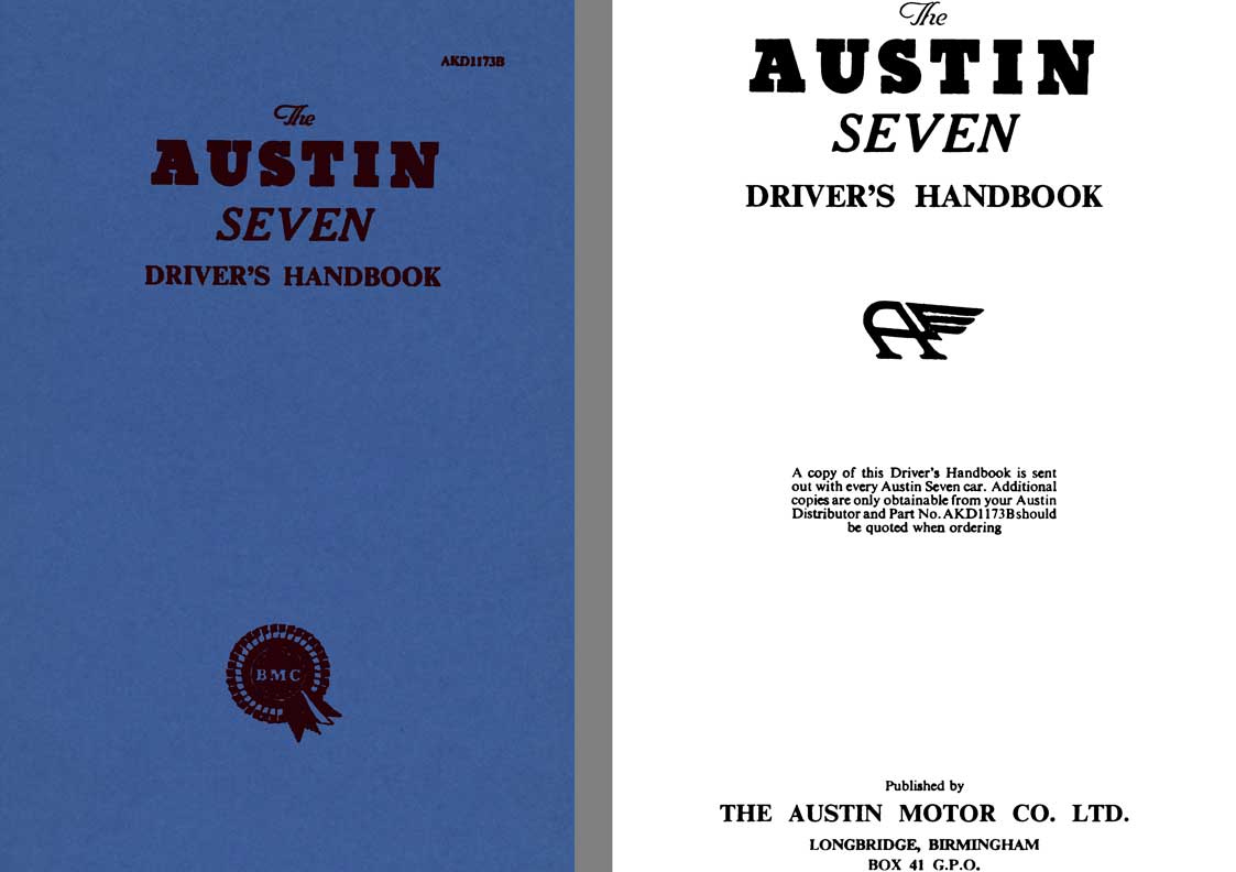 Austin 1959 - The Austin Seven Driver's Handbook AKD1173B