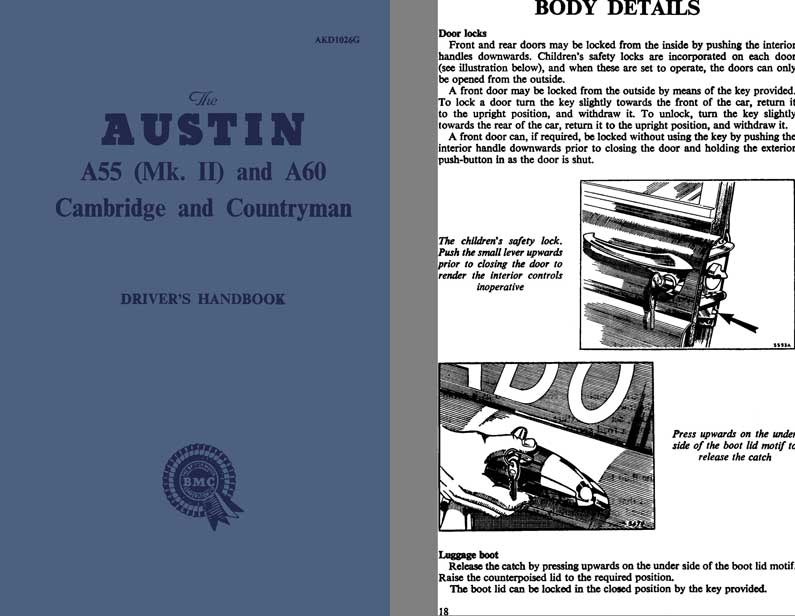 Austin 1962 - Austin A55 (Mk. II) and A60 Cambridge and Countryman Driver's Handbook