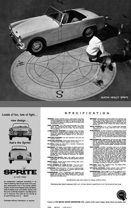 Austin Healey 1962 - 1962 Austin Healey Sprite Spec Sheet