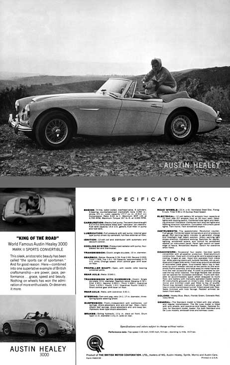 Austin Healey 1963 - 1963 Austin Healey 3000 Spec Sheet