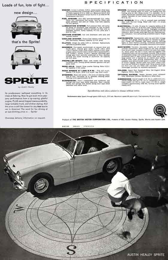 Sprite 1961 Austin Healey - Loads of fun, lots of fight, new design, that's the Sprite!