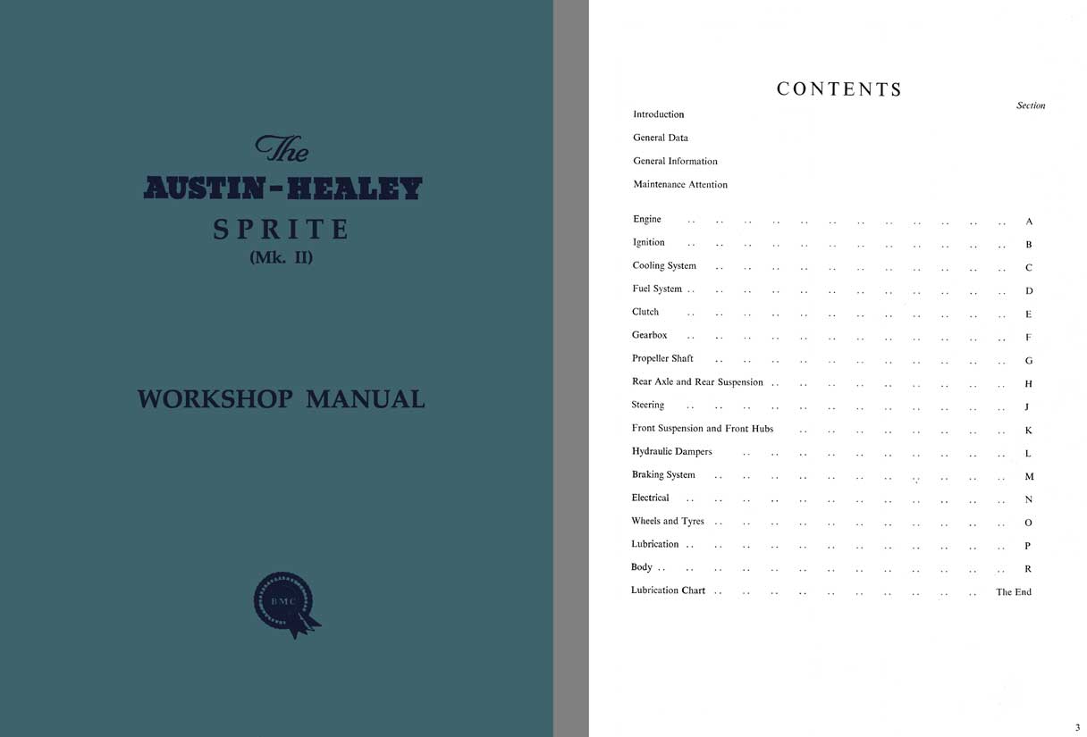 Austin Healey Sprite MK II - Workshop Manual c1961