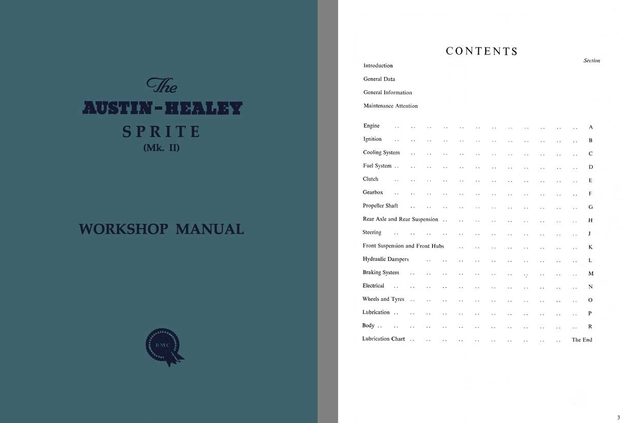 Sprite MK II - Austin Healey - Workshop Manual c1961