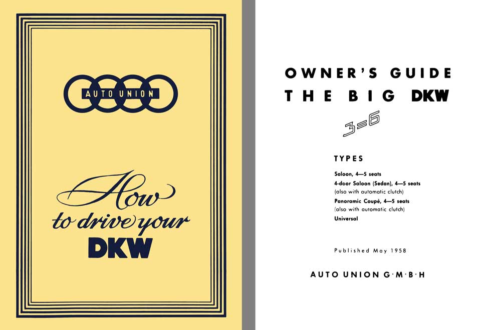 Auto Union 1958 - 1958 Auto Union How to Drive Your DKW - Big DKW 3-6