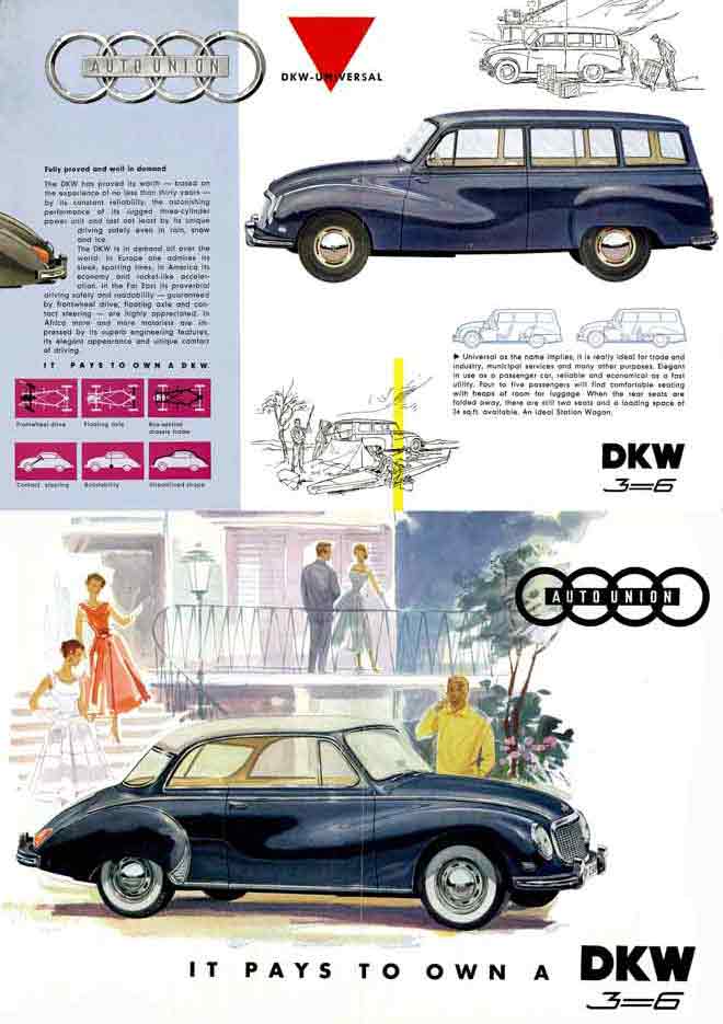 DKW 3=6 (c1953) Auto Union - It Pays to Own a DKW 3=6