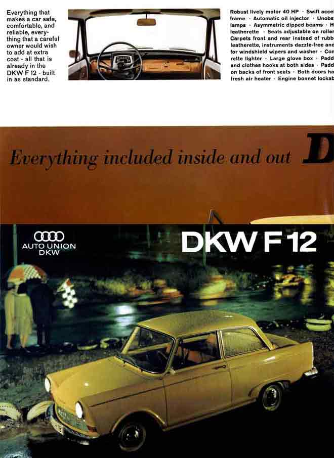 Auto Union DKW F12 c1963 8 page all new reprint digitally restored from 