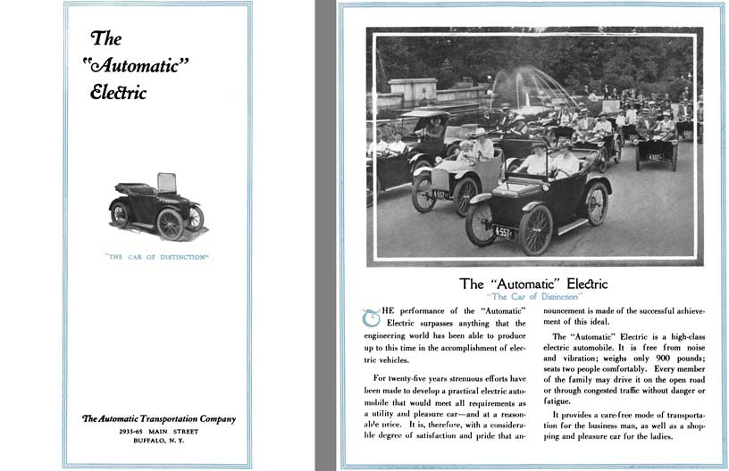 Automatic Electric 1921 - The Automatic Electric - The Car of Distinction
