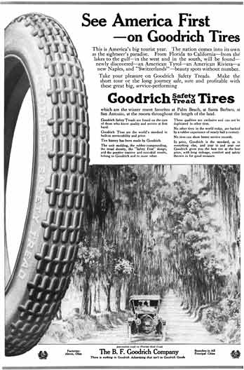 B.F. Goodrich 1915 - Goodrich tire Ad - See America First - on Goodrich Tires