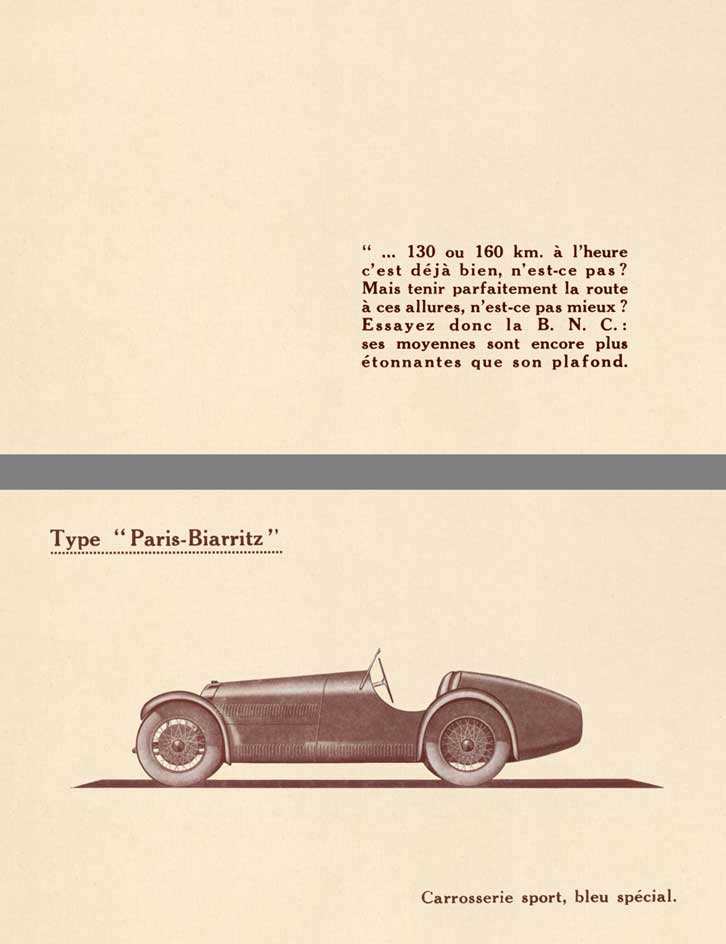 B.N.C. 1929 - Description du Chassis B.N.C. (In French)
