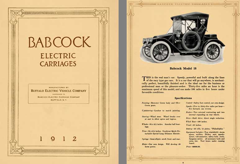 Babcock 1912 - Babcock Electric Carriages