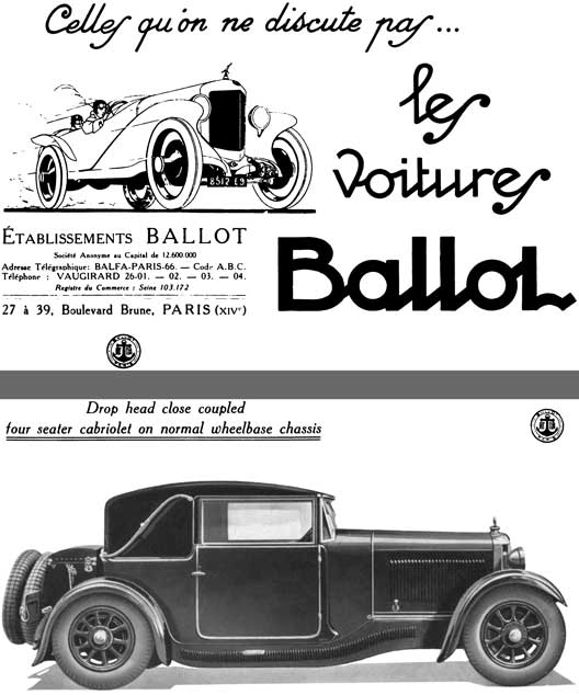 Ballot 1928 - Les Voitures Ballot