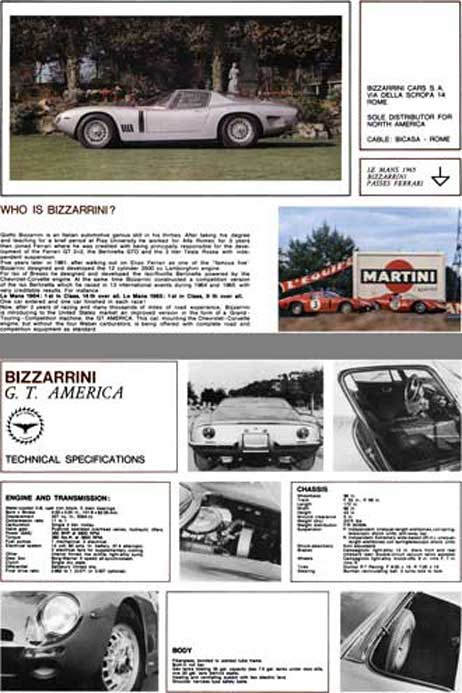Bizzarrini 1967 - Who is Bizzarrini? Spec Sheet