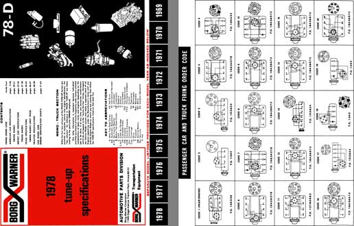 Borg Warner 1978 - 1978 Tune-Up Specifications 78-D - Each Model Year as Indexed: 1978 thru 1969