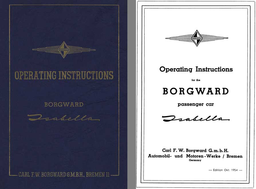 Borgward 1954 - Operating Instructions Borgward Isabella (Without Tabs)