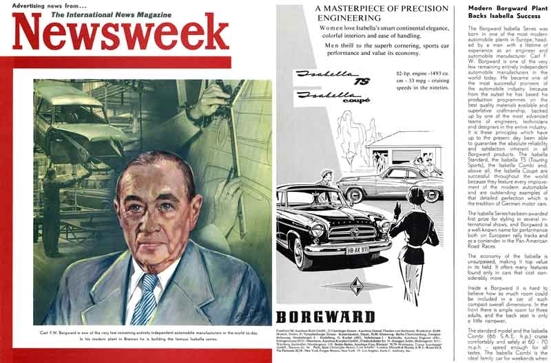 Isabella (c1959) Borgward - Newsweek Advertisement Reprint