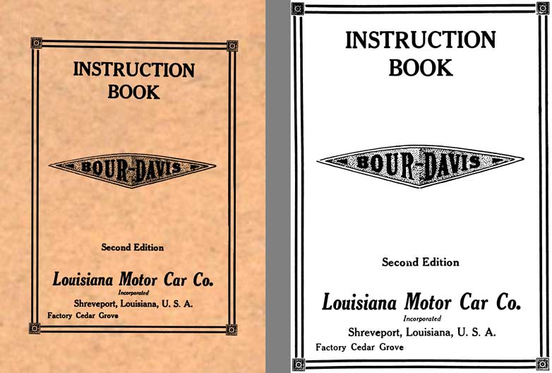 Bour-Davis c1916 - Instruction Book Bour Davis Second Edition