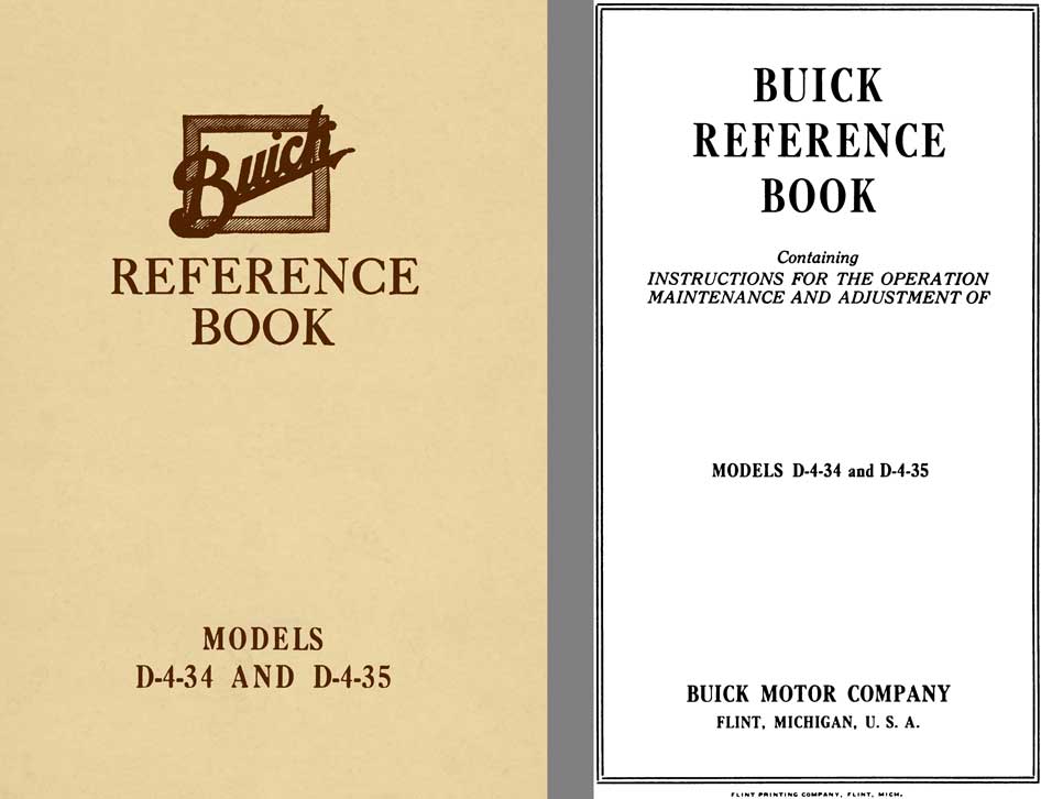 Buick 1916 - Buick Reference Book Models D-4-34 and D4-35