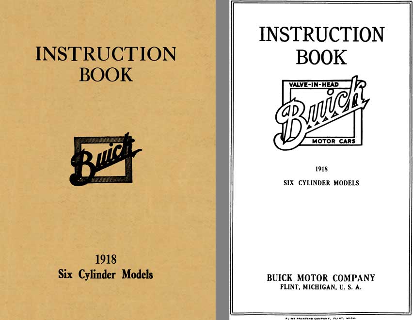 Buick 1918 - Instruction Book 1918 Six Cylinder Models