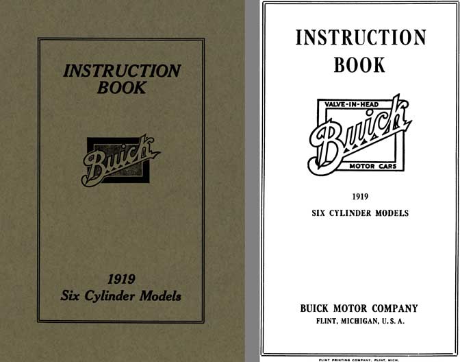 Buick 1919 - Instruction Book Buick 1919 Six Cylinder Models