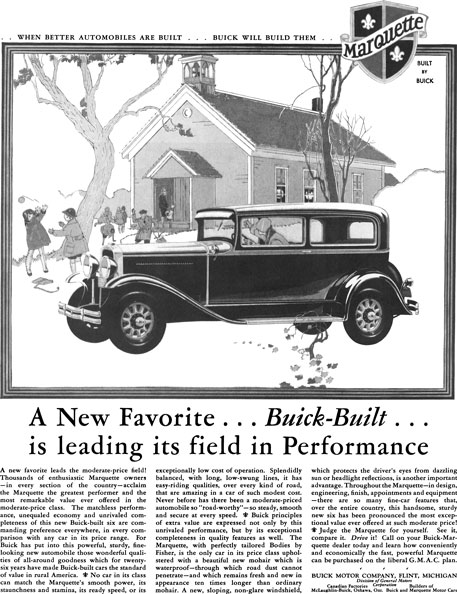 Buick 1929 - Buick Ad - A New Favorite… Buick Built… is leading its field in Performance