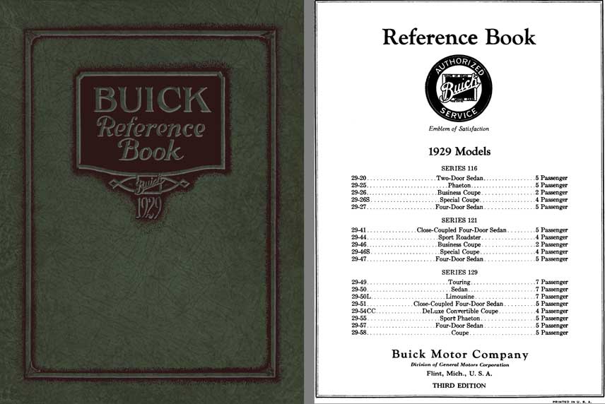 General Motors Buick 1929 - Buick Reference Book 1929