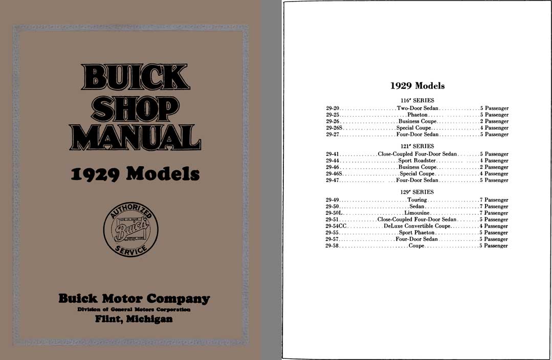 Buick 1929 - Buick Shop Manual 1929 Models
