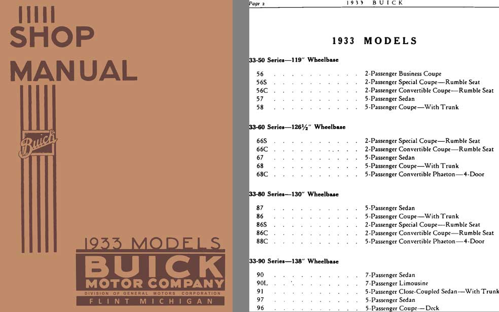 Buick 1933 - Shop Manual Buick 1933 Models