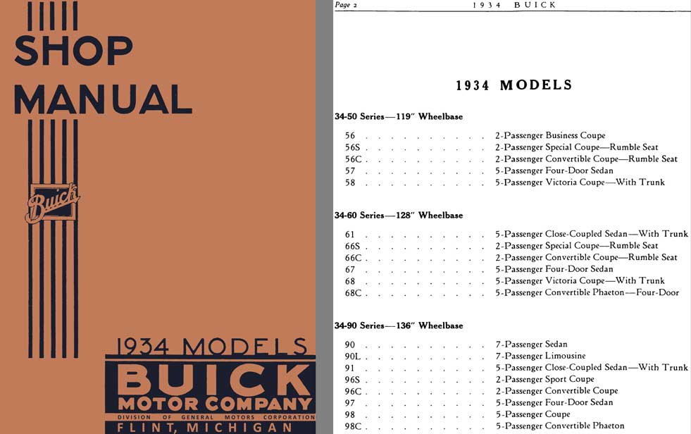 Buick 1934 - Shop Manual Buick 1934 Models