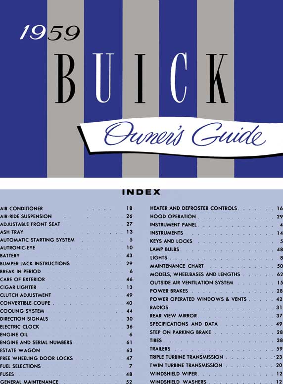 Buick 1959 - 1959 Buick Owner's Guide