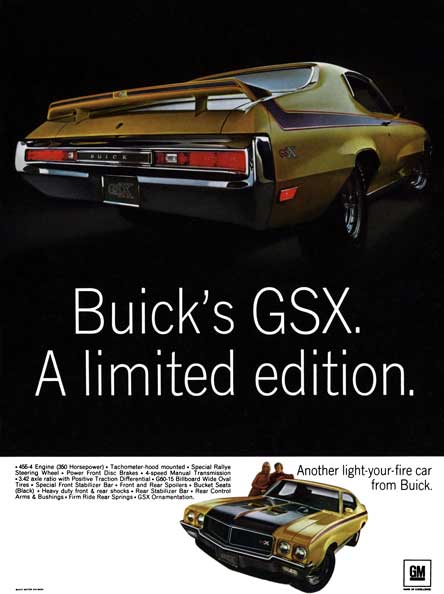 Buick 1970 - Buick GSX A Limited Edition Sheet