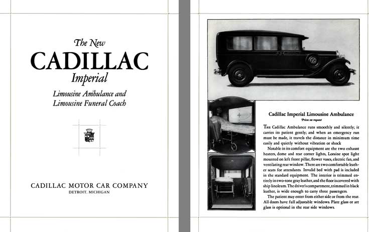 Cadillac 1928 - The New Cadillac Imperial - Limousine Ambulance & Limousine Funeral Coach