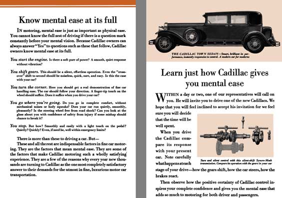 Cadillac 1930 - Know mental ease at its full