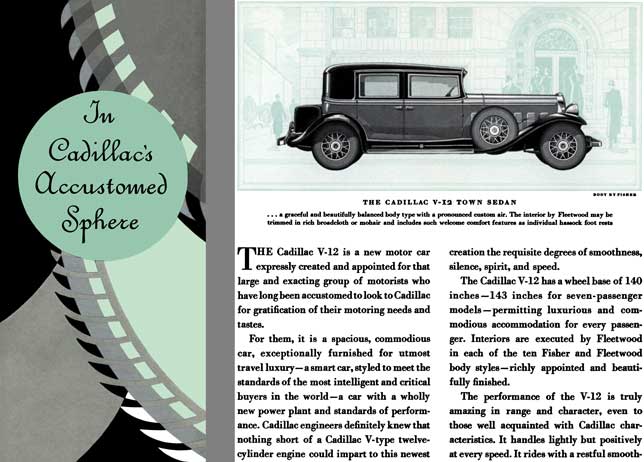 Cadillac 1931 - In Cadillac's Accustomed Sphere