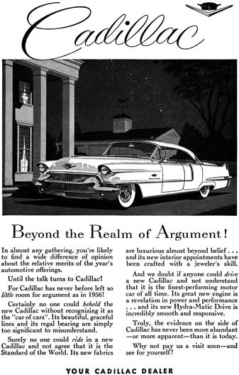 Cadillac 1956 - Cadillac Beyond the Realm of Argument! (Ad Reprint)