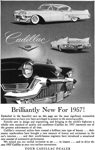 Cadillac 1957 - 1957 Cadillac Brilliantly New For 1957 (Ad Reprint)
