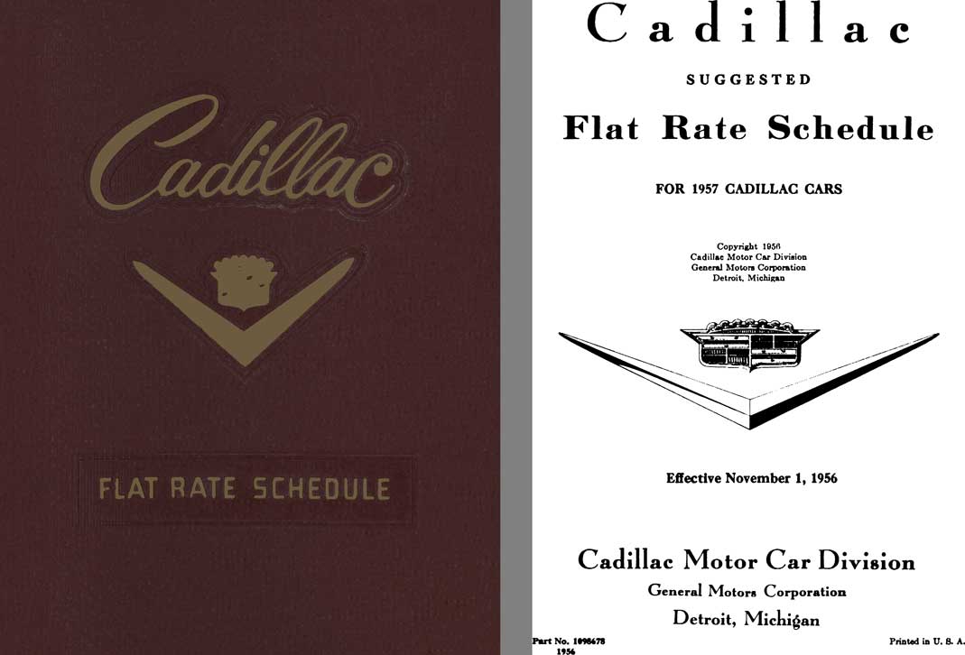Cadillac 1957 - 1957 Cadillac Flat Rate Schedule