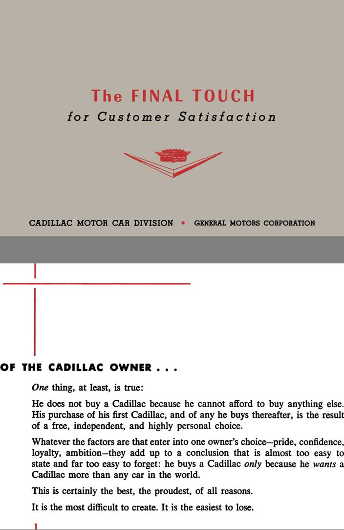 Cadillac 1957 - The Final Touch for Customer Satisfaction