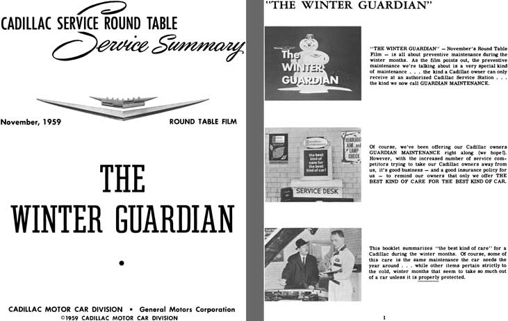 Cadillac 1959 - Cadillac Service Round Table Service Summary November 1959 - The Winter Guardian