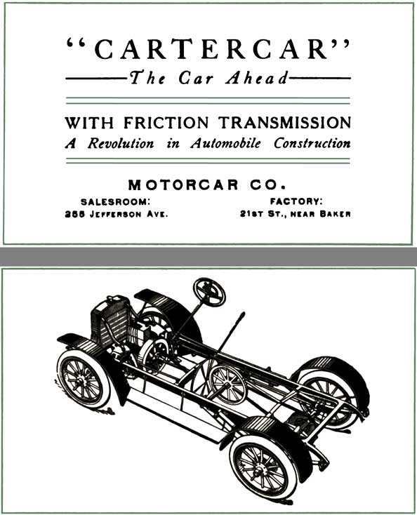 Cartercar 1909 - Cartercar The Car Ahead with Friction Transmission