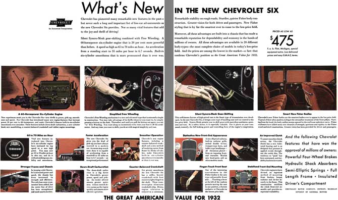 Chevrolet 1932 - Chevrolet Ad - What's New in the New Chevrolet Six